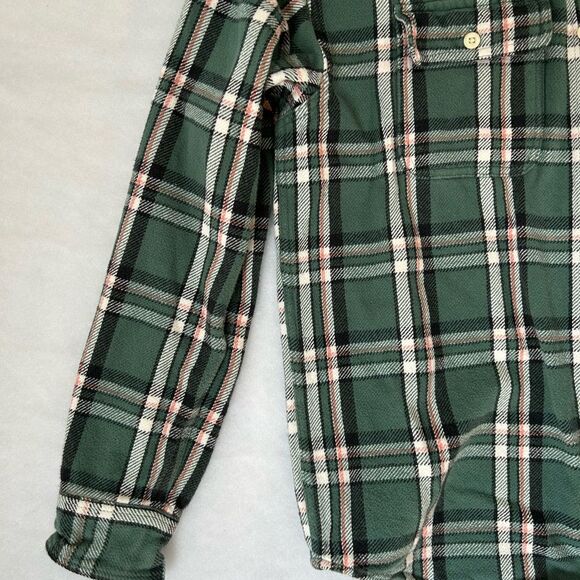 American Eagle Outfitter Green Plaid Shacket Thick Button Up Shirt Men’s Sz M - Picture 10 of 14